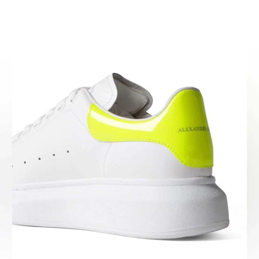 EUC Women Sz 7 (Euro Sz 37) Alexander McQueen Oversized Shoes White/Fluo Yellow - Picture 5 of 17